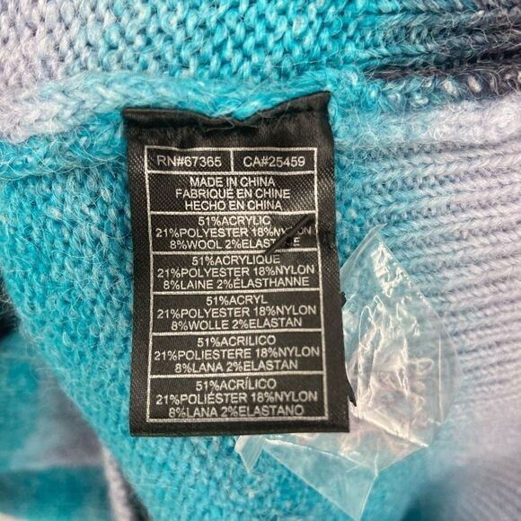 BB Dakota By Steve Madden Wool Blend Ombre Crew Neck Sweater Blue Large - Picture 9 of 9